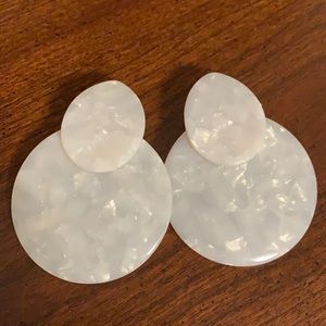 White acrylic earrings